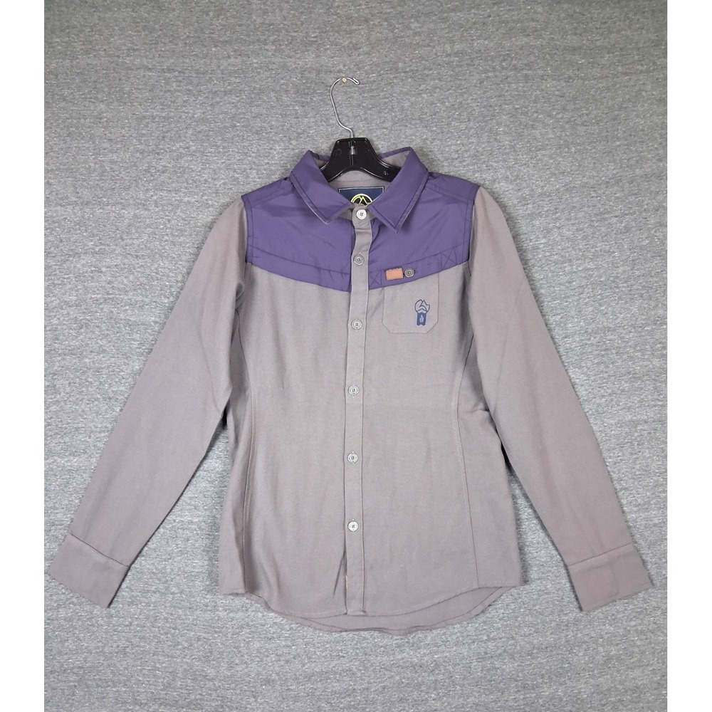 Trew Gear BC Mens Shirt Small Gray Purple Flannel Button Up Wool Blend Outdoor